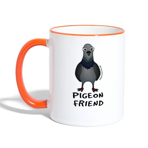 Amy's 'Pigeon Friend' design (black txt) - Contrasting Mug