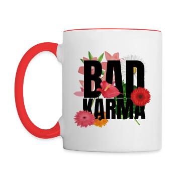 Bad Karma Flowers - Mug contrasté - blanc/rouge - Gauche