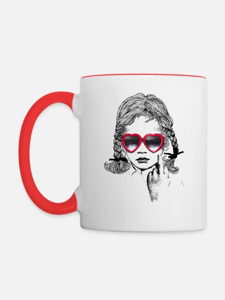 Süßester Mittelfinger.... - Tasse zweifarbig - Weiß/Rot
