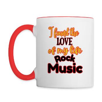 L’amour de ma vie - Mug contrasté - blanc/rouge - Gauche