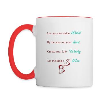 Let out your inside Rebel.. - Tasse zweifarbig - Weiß/Rot - Links
