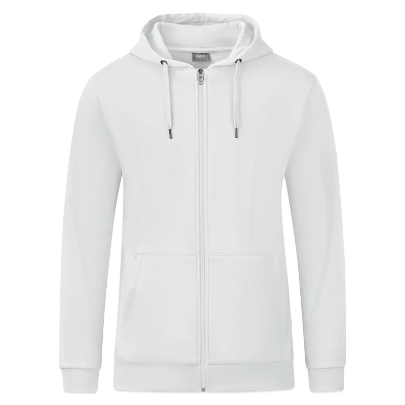 Interlaken badge on a jako organic hooded jacket 