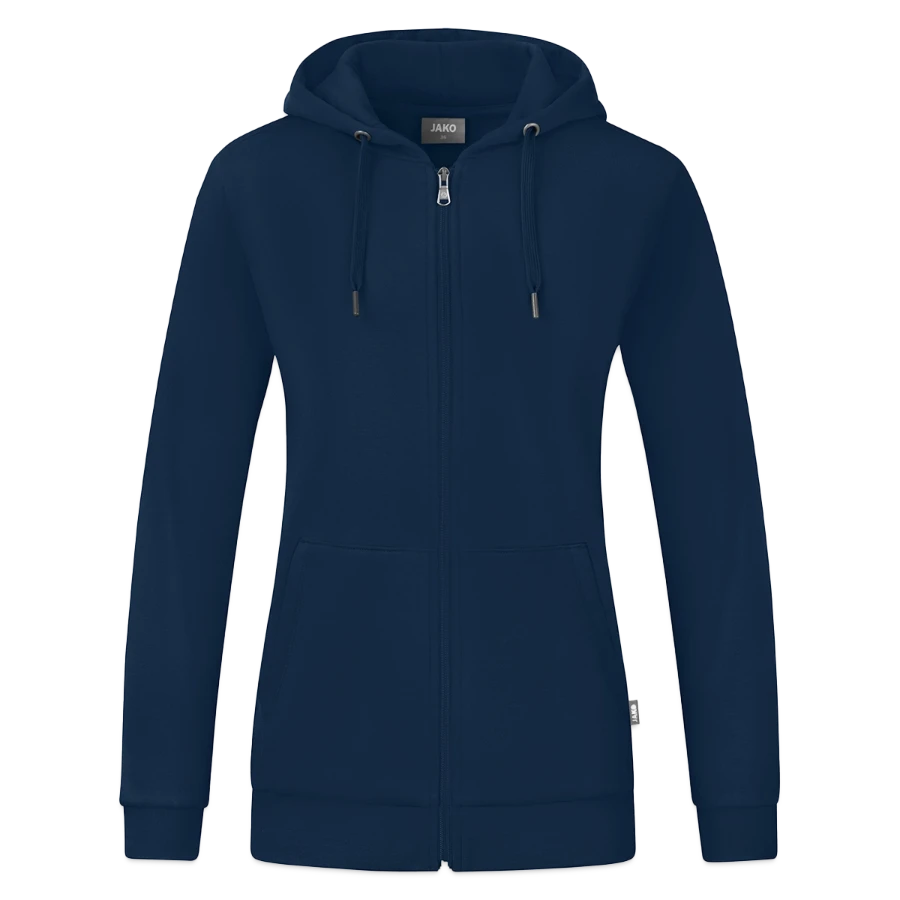 Switzerland badge on a jako organic women’s hooded jacket , marine