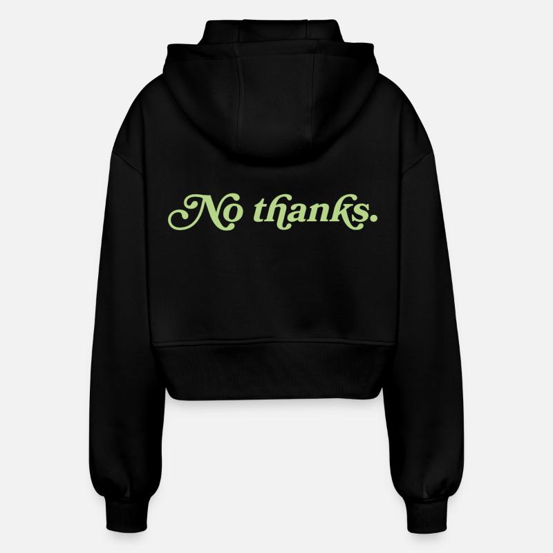 Nej tak – Minimalistisk statement - Oversized cropped hættejakke til damer - sort