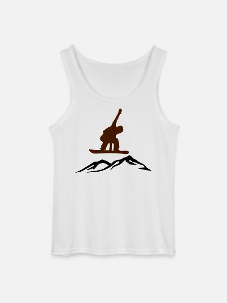 Snowboarders on the mountain - Gildan Men’s Tank Top - white