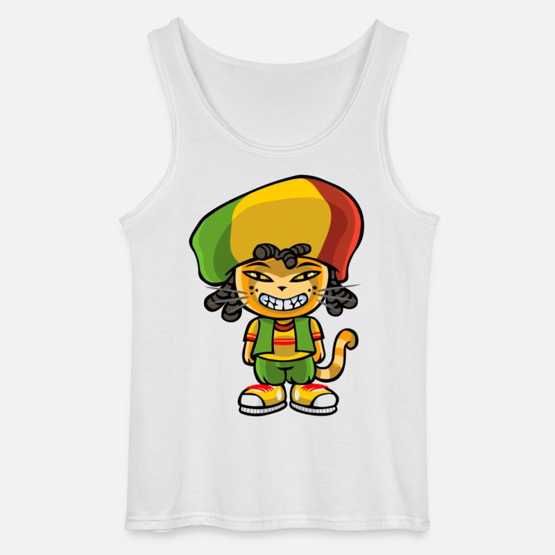 Reggae katze - Gildan Männer Tank Top - Weiß
