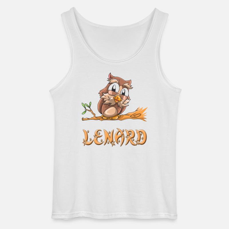 Eule Lenard - Gildan Männer Tank Top - Weiß