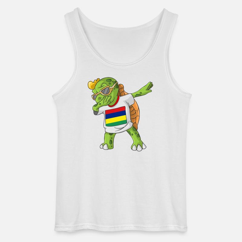 Mauritius Dabbing Schildkröte - Gildan Männer Tank Top - Weiß