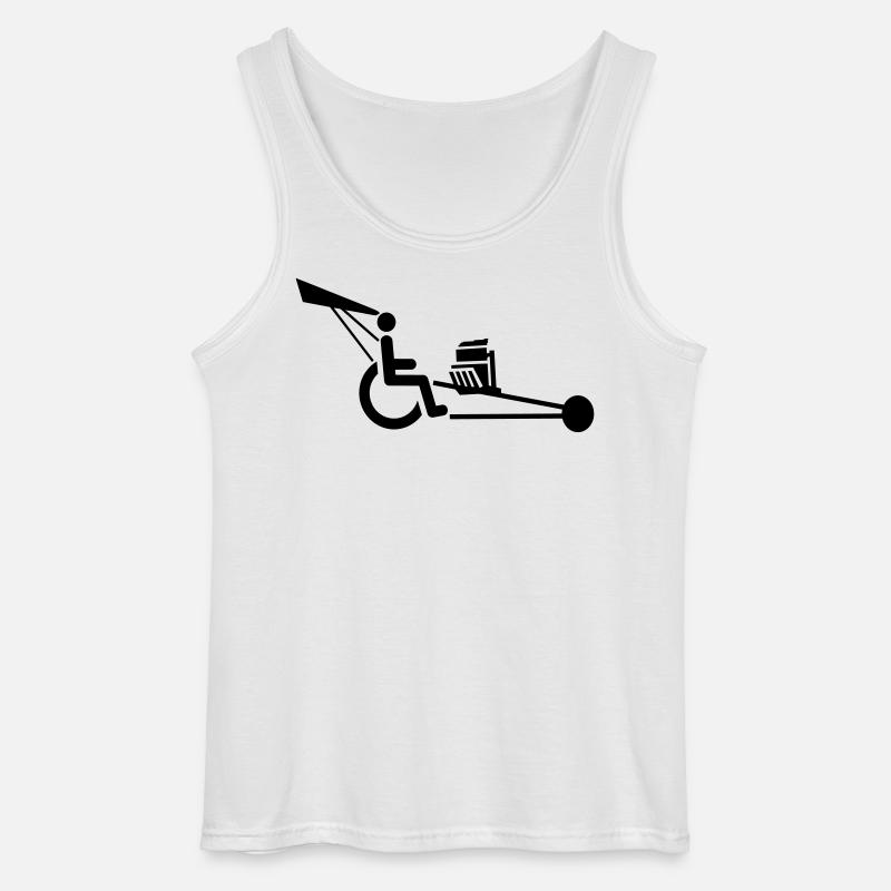 Bild eines Rollstuhls mit V8-Motor # - Gildan Männer Tank Top - Weiß