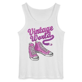 Pink vintage sneakers - Débardeur Gildan Homme - blanc - Devant - AI Model Male 185 dark (185cm)