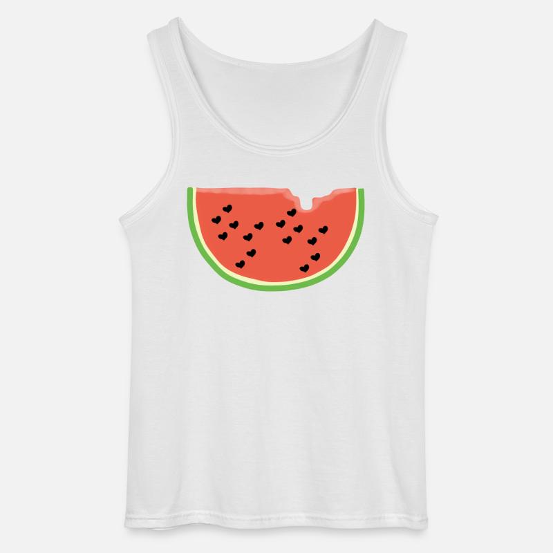 Melone mit Herz - Geschenk - Wassermelone - Comic - Gildan Männer Tank Top - Weiß