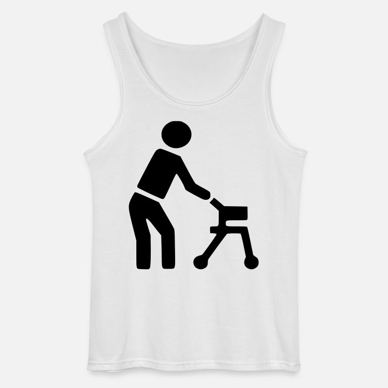 Behinderte Person hinter Rollator # - Gildan Männer Tank Top - Weiß