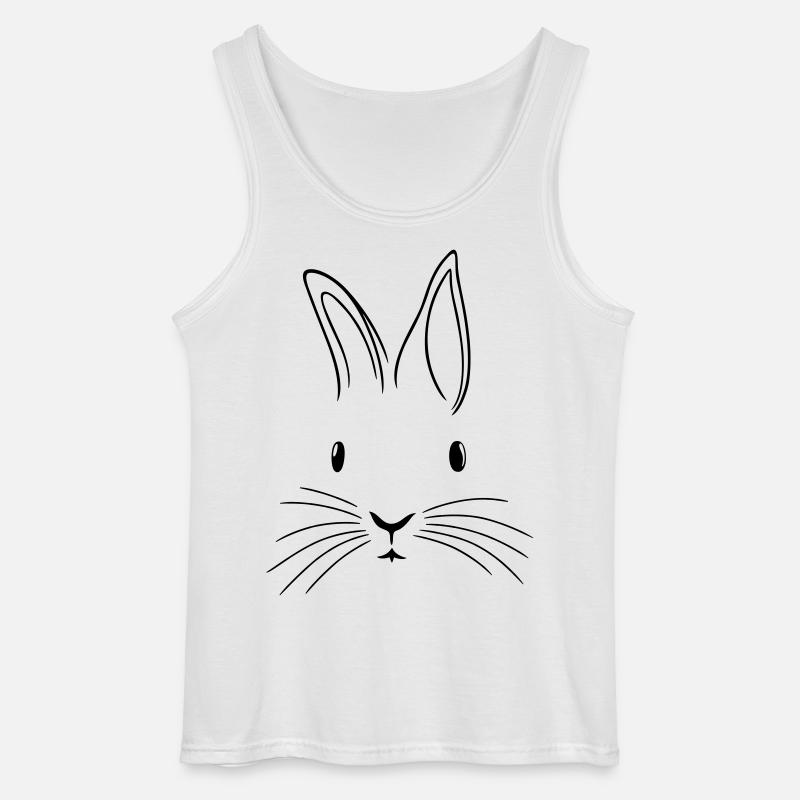 Minimalistisk kanin påskehare påske floppy øre - Gildan singlet for menn - hvit