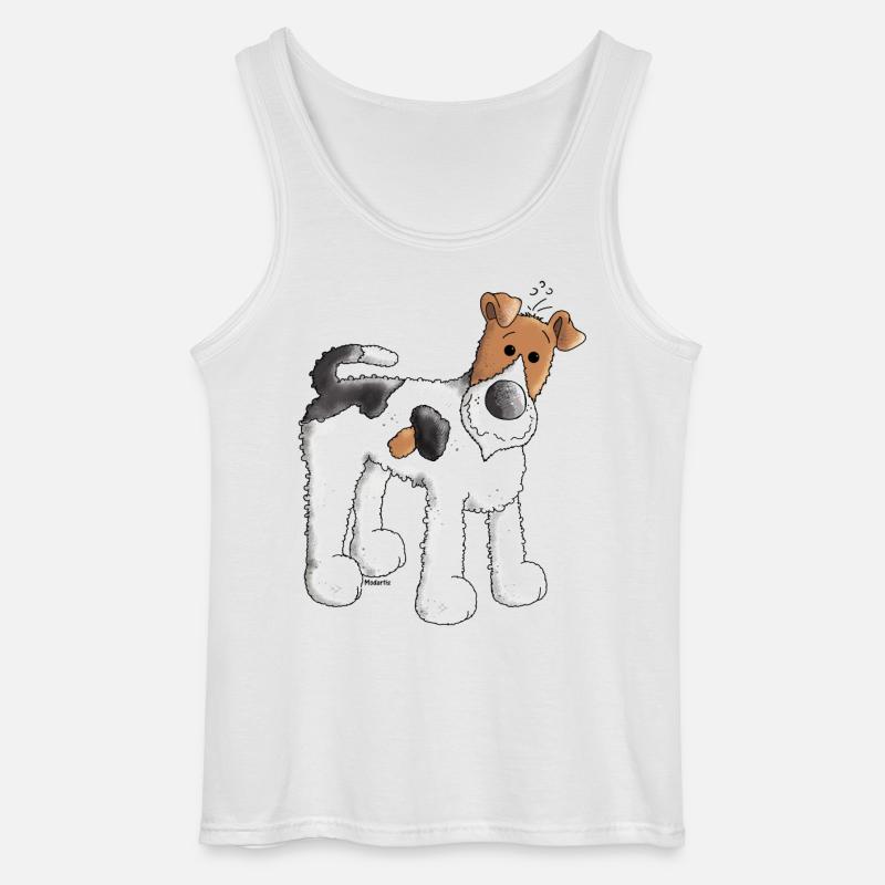 Foxterrier - Fox Terrier - Hund - Gildan Männer Tank Top - Weiß
