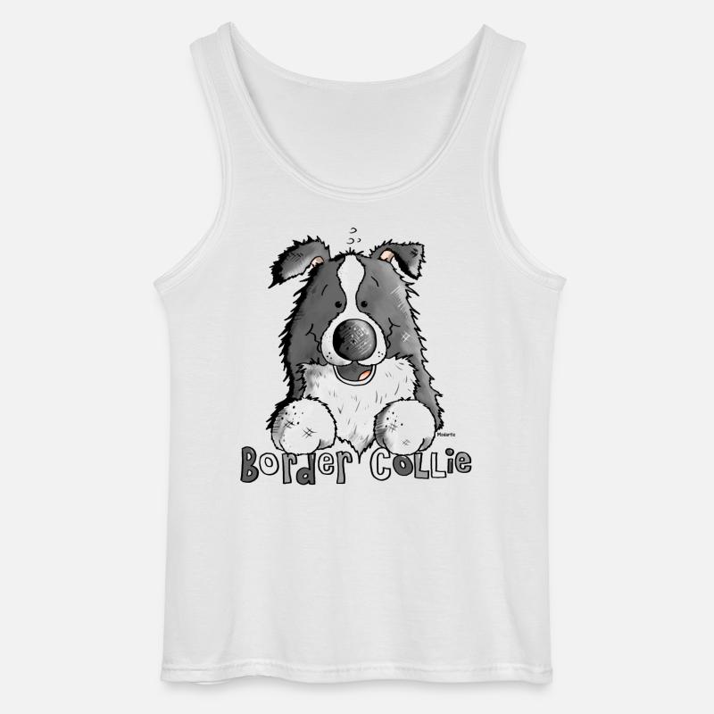 Süßer Border Collie - Hund - Gildan Männer Tank Top - Weiß