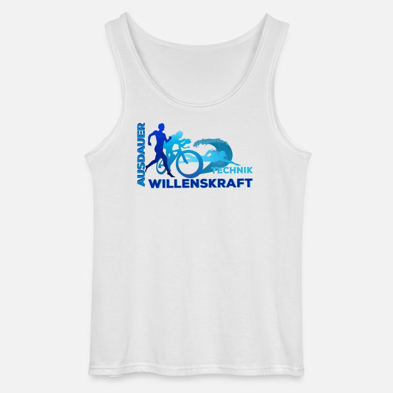 Triathlon - Ausdauer - Technik - Willenskraft - Gildan Männer Tank Top - Weiß