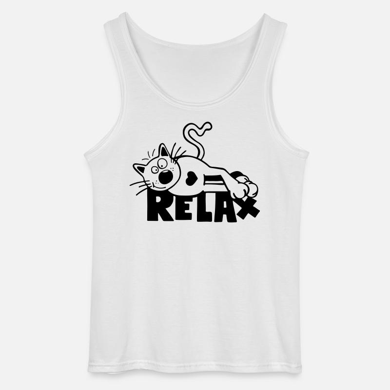 Relax Katze - Gildan Männer Tank Top - Weiß