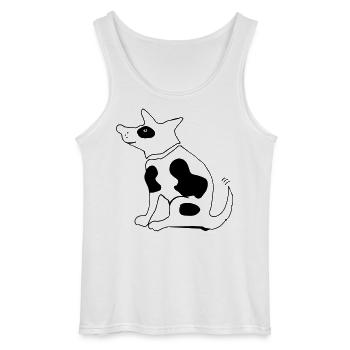 Funny spotted dog, terrier - Gildan Men’s Tank Top - white - Front - AI Model Male 185 dark (185cm)