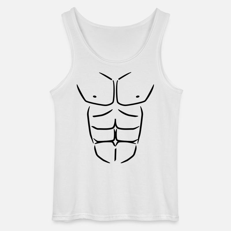 Sixpack Six pack Abs - Gildan Männer Tank Top - Weiß