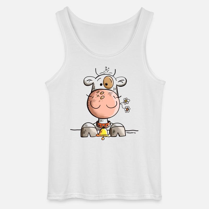 Abenteuerlustige Kuh - Gildan Männer Tank Top - Weiß
