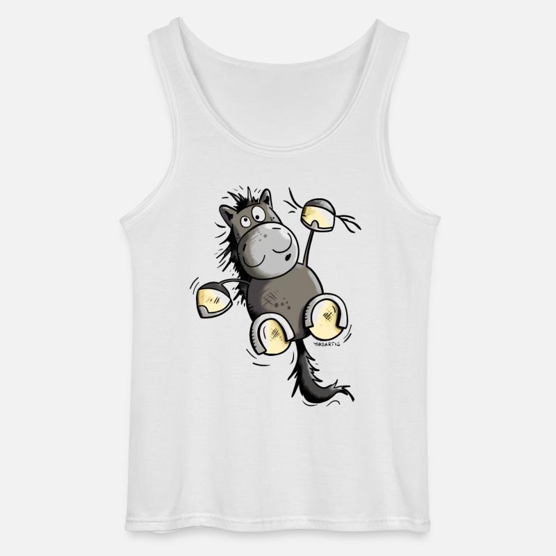 Rappe Pferd hängt ab - Gildan Männer Tank Top - Weiß