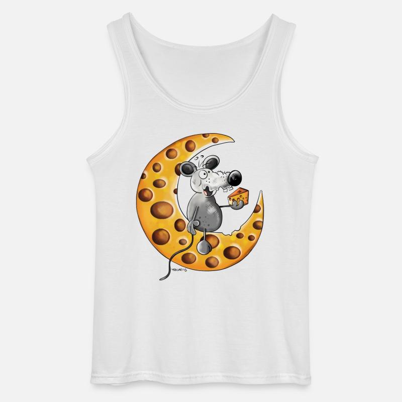 Maus liebt Käse - Gildan Männer Tank Top - Weiß