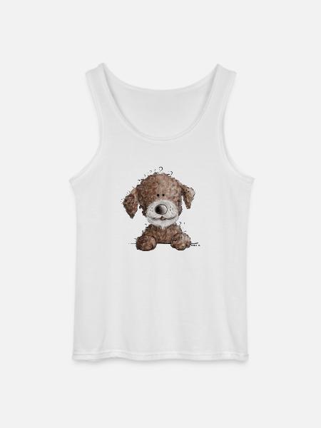 Sweet Lagotto Romagnolo I water dog cartoon dog - Gildan Men’s Tank Top - white