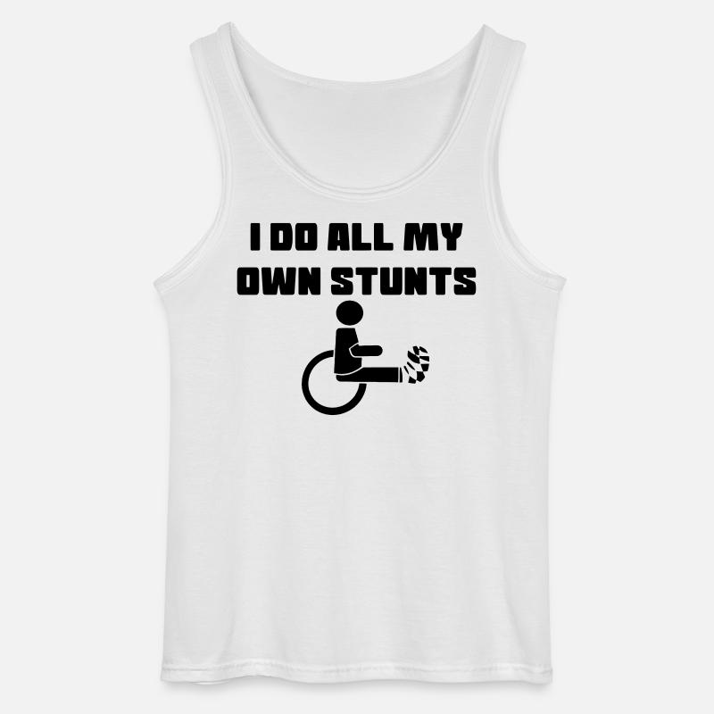 Rollstuhlfahrer mit Bein in Gips # - Gildan Männer Tank Top - Weiß