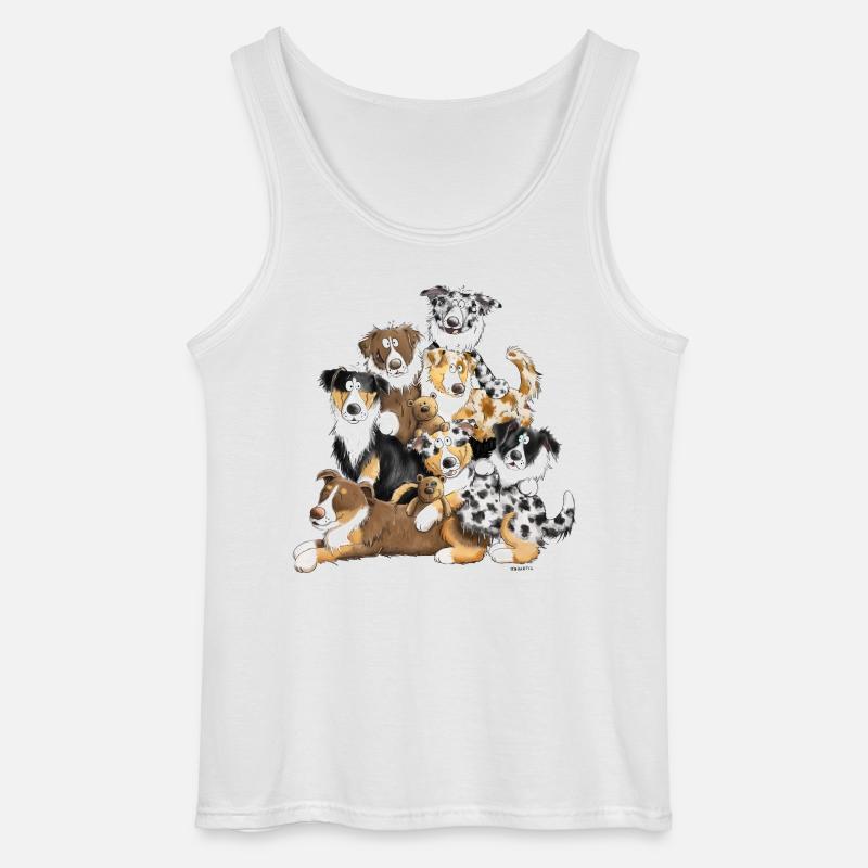 Australian Shepherd Hundehaufen I Aussie Hunde - Gildan Männer Tank Top - Weiß