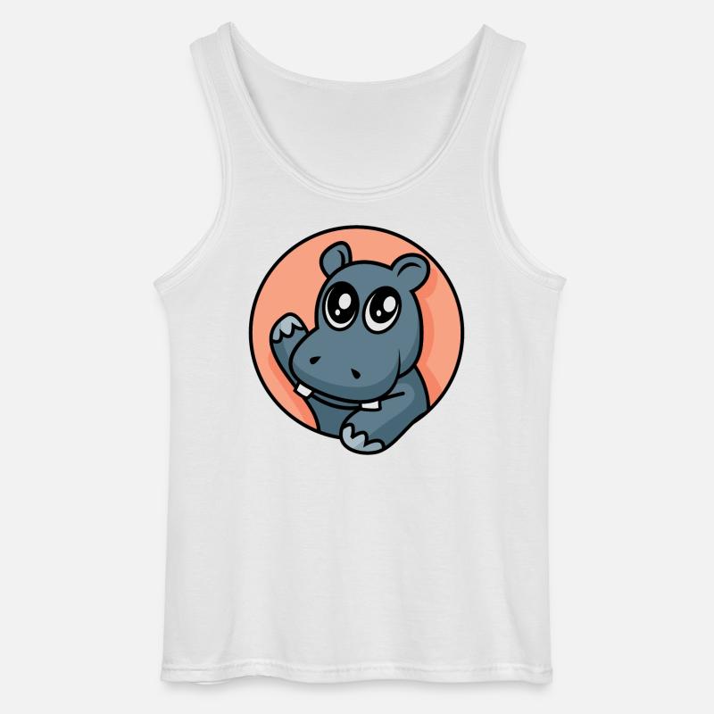 Fröhliches Nilpferd - Gildan Männer Tank Top - Weiß