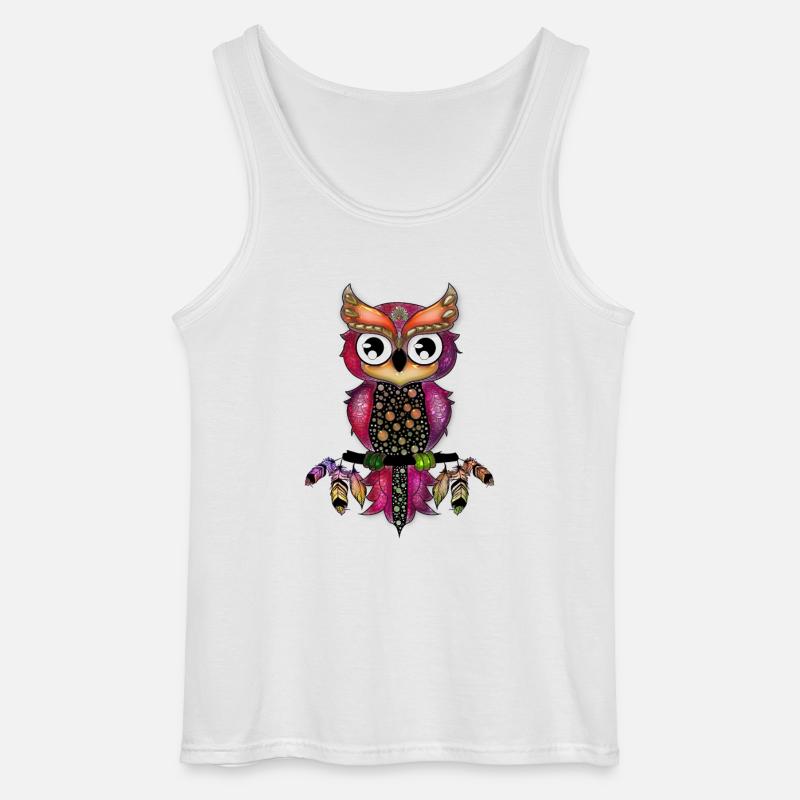 Süße elegante Eule - Gildan Männer Tank Top - Weiß