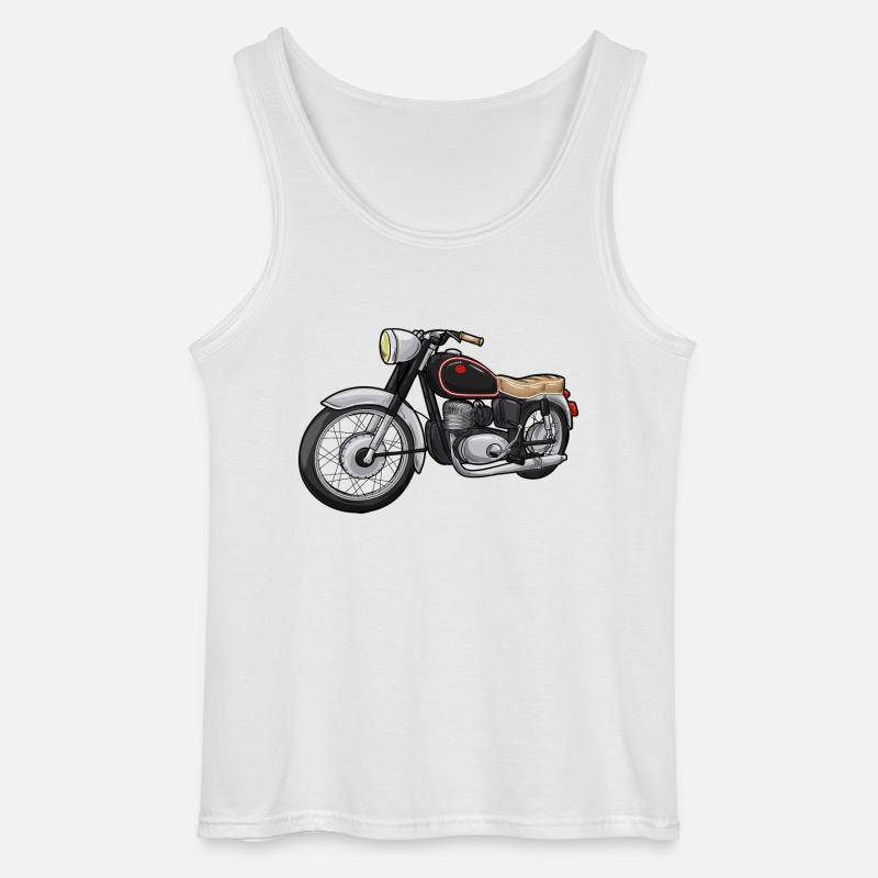 Motorrad mit Sitzbank - Gildan Männer Tank Top - Weiß