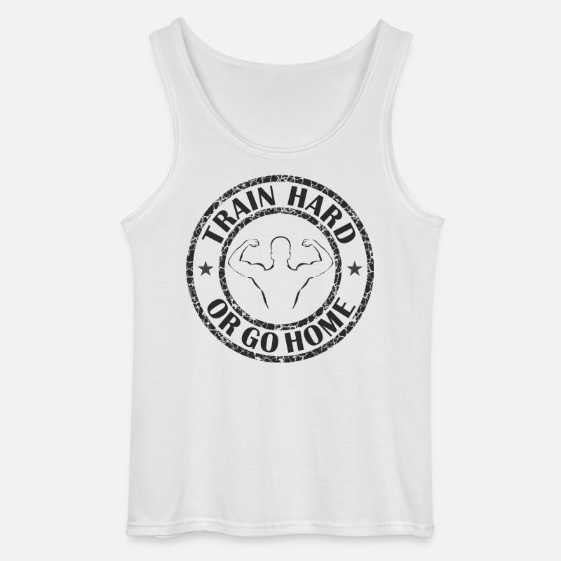Trainiere hart oder geh nach Hause - Gildan Männer Tank Top - Weiß