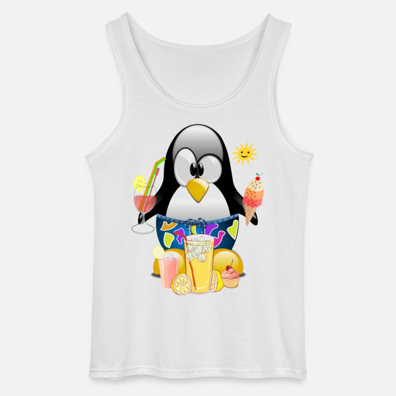 Pinguin, Eiscreme - Gildan Männer Tank Top - Weiß