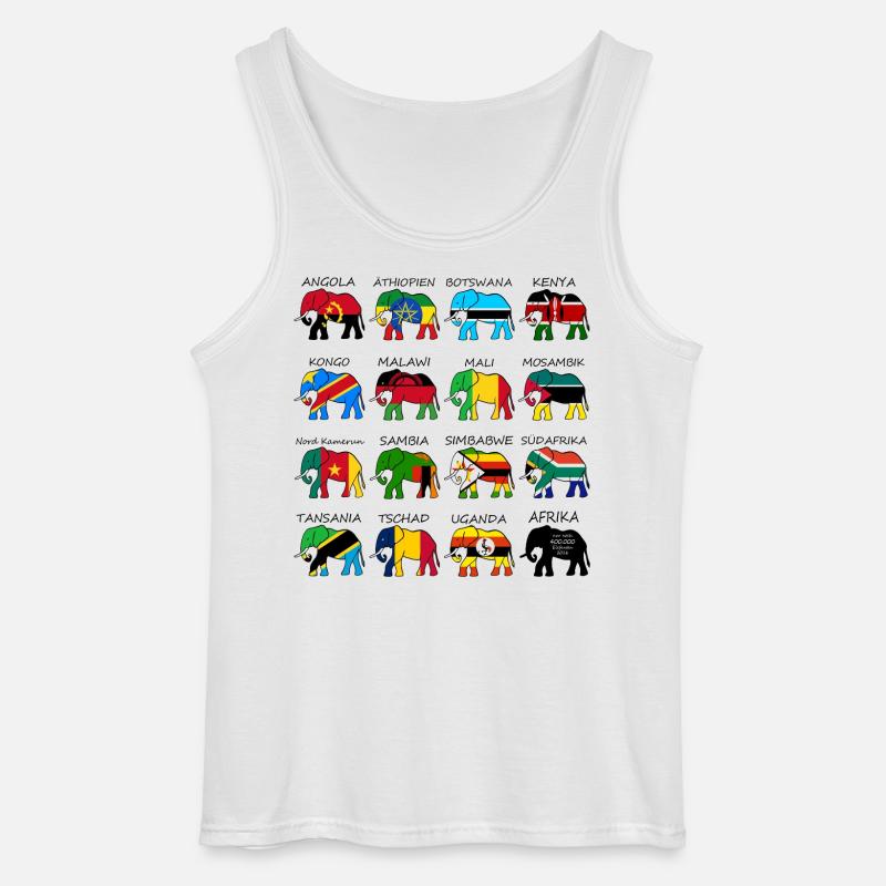 ELEFANTEN AFRIKAS mit Flaggen - Gildan Männer Tank Top - Weiß