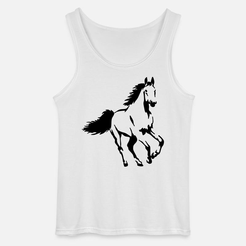 Cavallo Animale Stallone Mare Puledro - Canotta da uomo Gildan - bianco