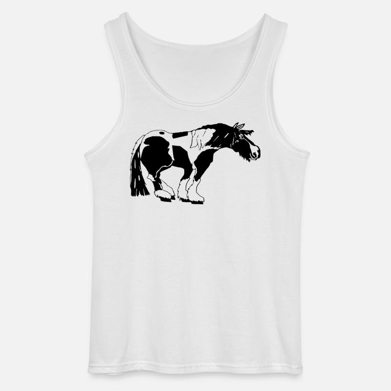 witziger Tinker , Tinker Schecke, Tinker reiten - Gildan Männer Tank Top - Weiß