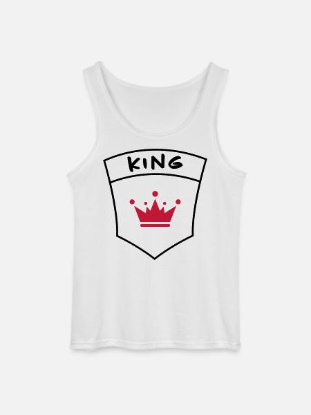 King on breast pocket - Gildan Men’s Tank Top - white