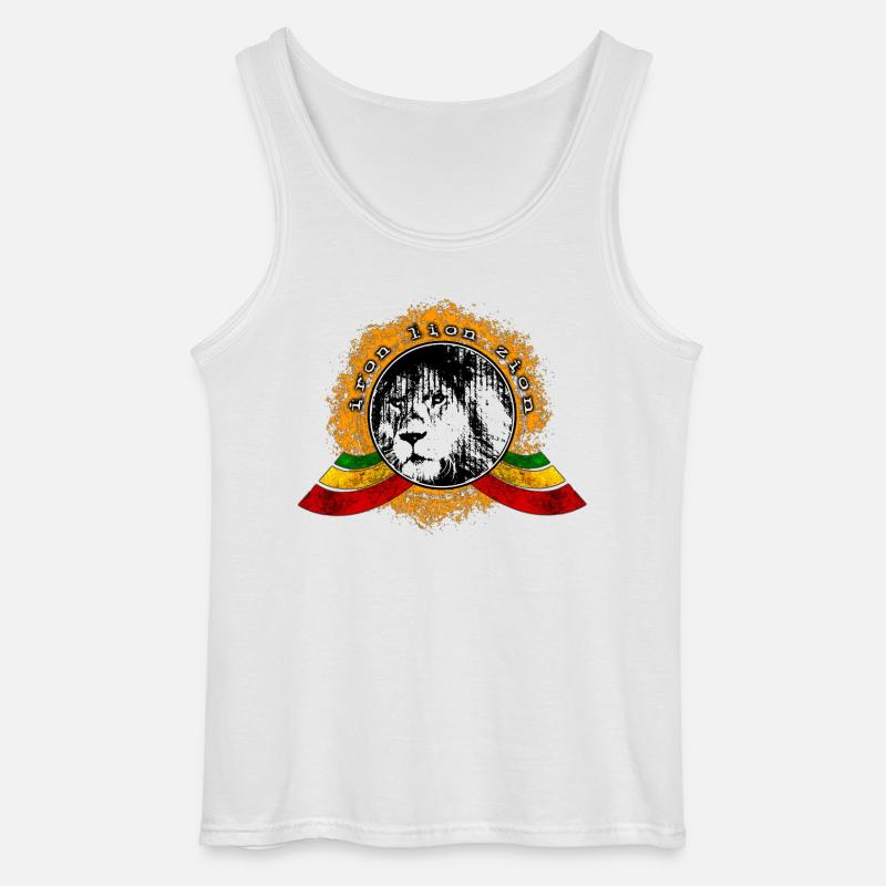 Reggae Löwe - Gildan Männer Tank Top - Weiß