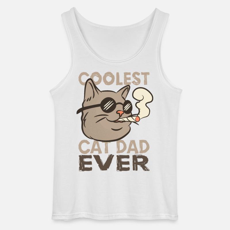 Katzenpapa - Gildan Männer Tank Top - Weiß