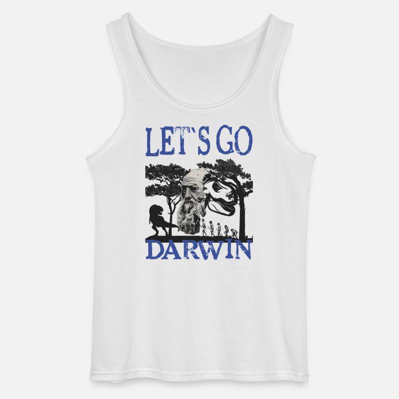 Charles Darwin Evolution textile gift idea - Gildan Men’s Tank Top - white