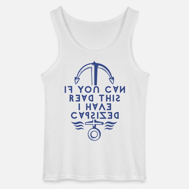 Hvis du kan læse dette, har jeg kæntret. - Gildan tanktop til mænd - hvid
