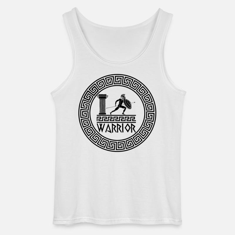 Antiker griechischer Krieger (Schwarz) - Gildan Männer Tank Top - Weiß