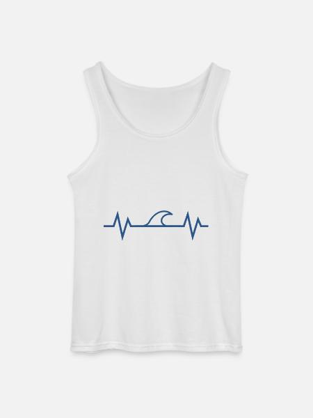 Heartbeat Mer - Débardeur Gildan Homme - blanc
