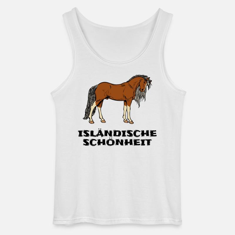 Isländer Pferde Statement Islandpferde Pferdenarr - Gildan Männer Tank Top - Weiß