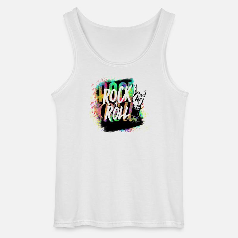 Rock n Roll Farbexplosion - Gildan Männer Tank Top - Weiß