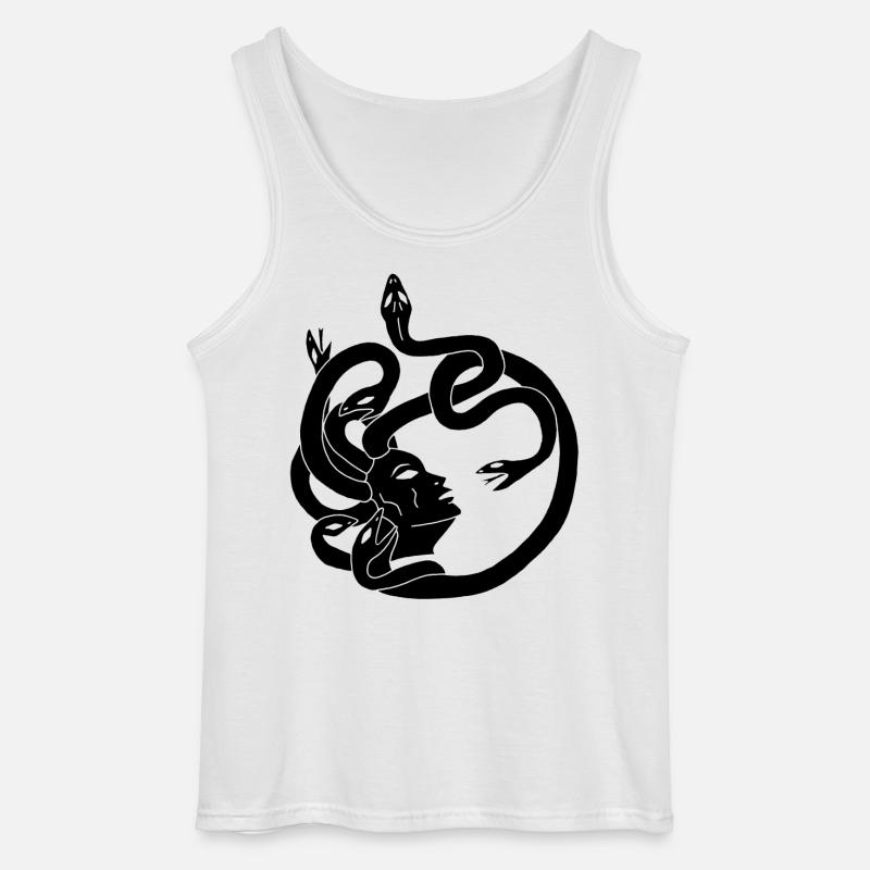 Frau mit Schlangenhaar (schwarz) - Gildan Männer Tank Top - Weiß