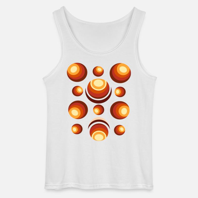 Retro Circle Pattern 70s Crescent - Gildan Men’s Tank Top - white