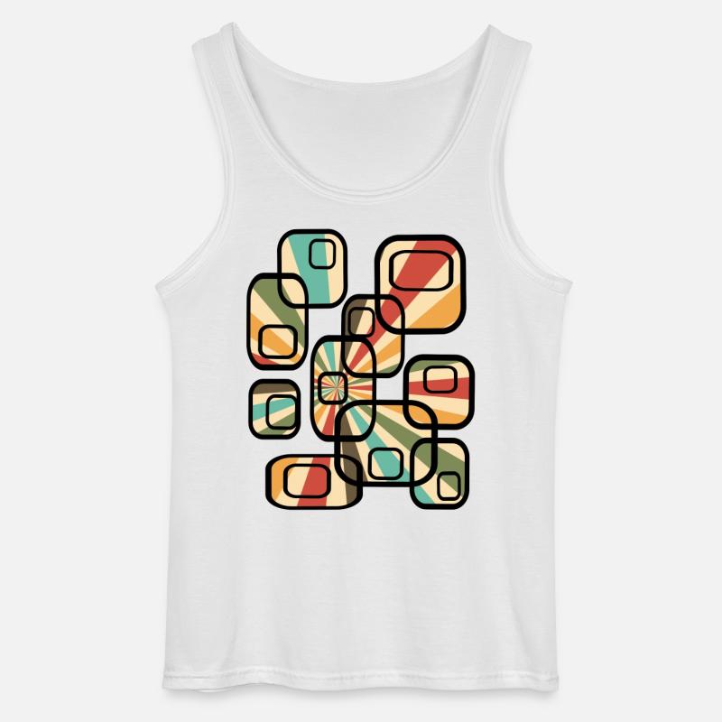 70er Tapetenmuster Quader Retro Muster - Gildan Männer Tank Top - Weiß