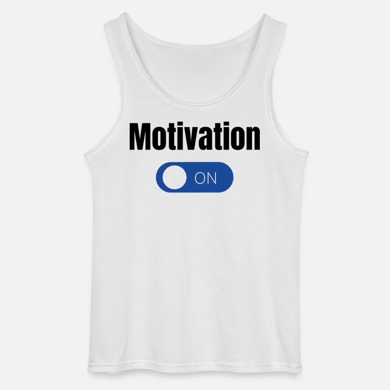 Einstellung Blauer EinAus Toggle  - Gildan Männer Tank Top - Weiß